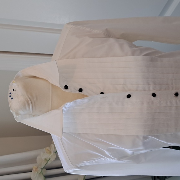 NWOT Banana Republic Womens White Tuxedo Long Sleeve Button Down Shirt S-6 - Picture 2 of 9